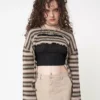 Minga London Molly Stripes Tie Knitted Shrug Clothing