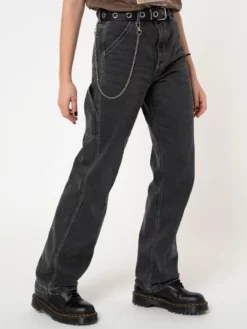 Minga London Clothing Carpenter Jeans In Washed Black