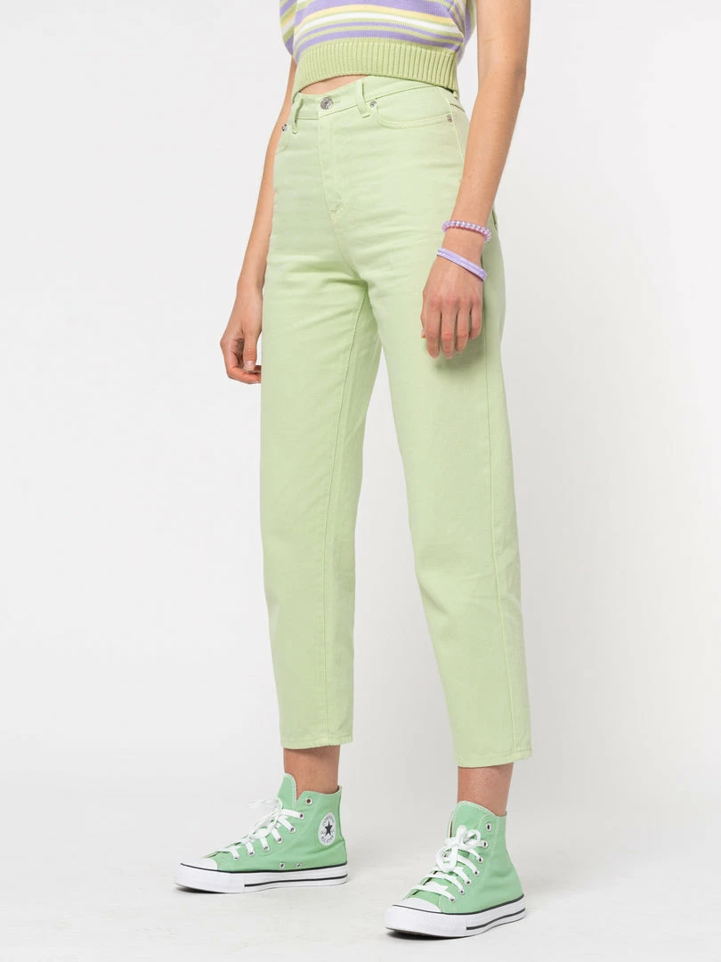 Minga London Pastel Green Denim Mom Jeans Clothing