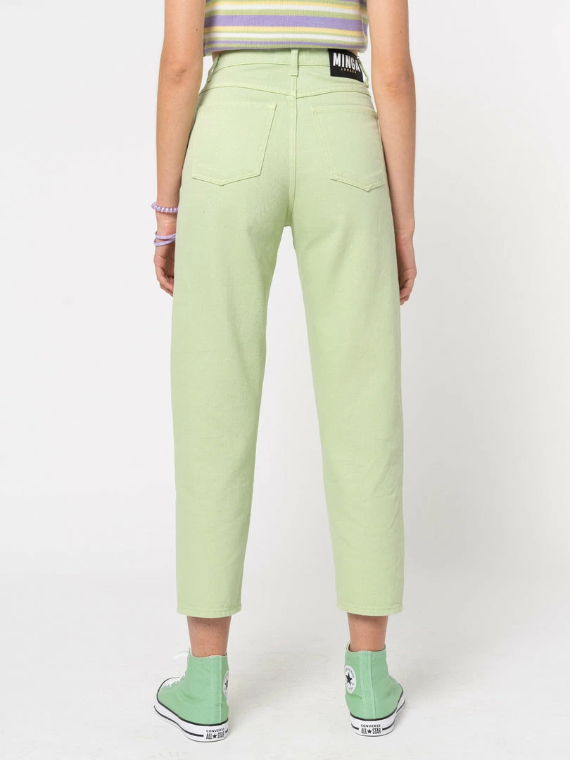 Minga London Pastel Green Denim Mom Jeans Clothing