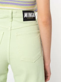 Minga London Pastel Green Denim Mom Jeans Clothing