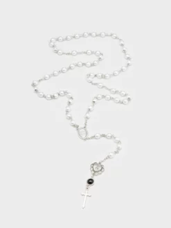 Minga London Pray 4 Me Rosary Pearl Beads Necklace