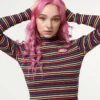Minga London Rainbow Striped Ribbed Top