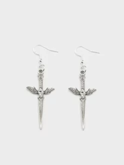 Minga London Clothing Silver Dagger Necklace & Earrings Set