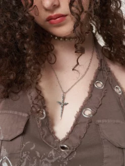 Minga London Clothing Silver Dagger Necklace & Earrings Set