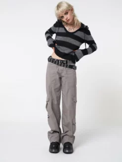 Minga London Smoke Stripes Hooded Knit Jumper