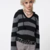 Minga London Smoke Stripes Hooded Knit Jumper