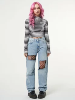 Minga London Smoky Striped Ribbed Top Clothing