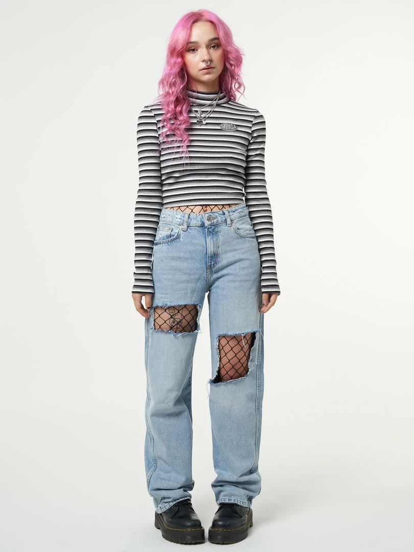 Minga London Smoky Striped Ribbed Top Clothing