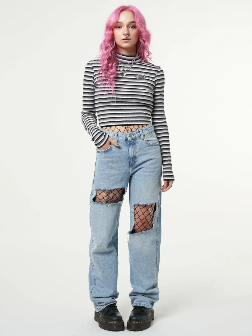 Minga London Smoky Striped Ribbed Top Clothing