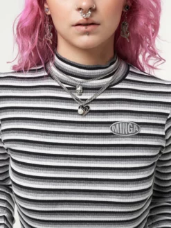 Minga London Smoky Striped Ribbed Top Clothing
