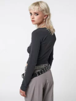 Minga London Most Wanted Strass Heart Wings Crop Top