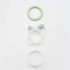 Minga London Clothing Translucent Green Plastic Rings Set