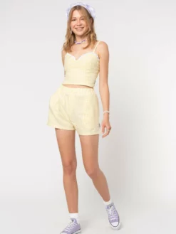 Minga London Maisie Yellow Gingham Boxer Shorts Clothing