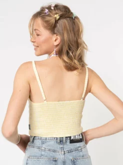 Minga London Clothing Maisie Yellow Gingham Frill Corset Top