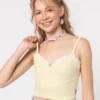 Minga London Clothing Maisie Yellow Gingham Frill Corset Top